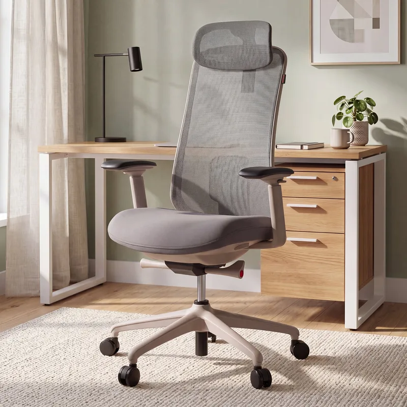 Cadeira Comfy Veron Cinza e Champagne